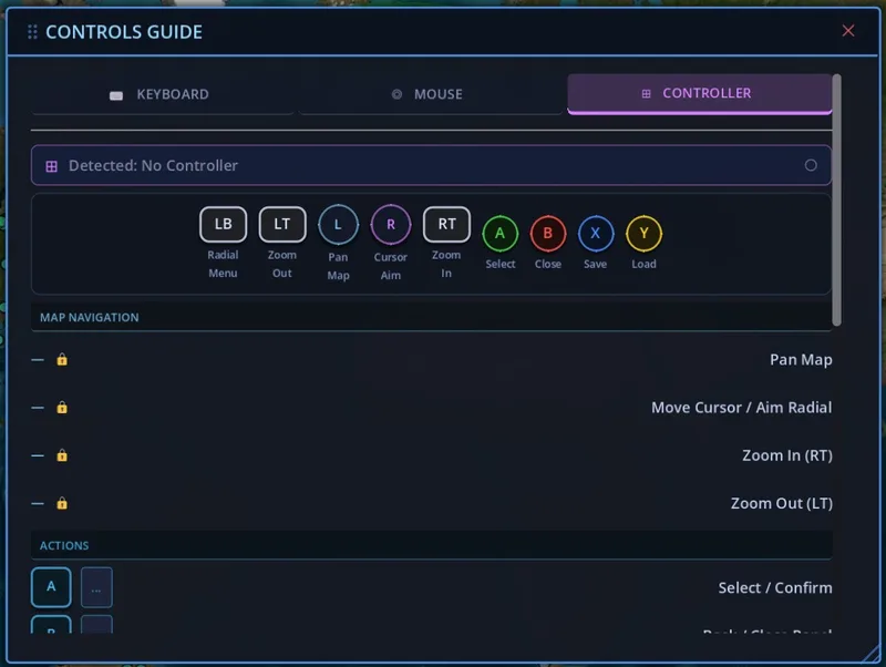 Full controller support layout